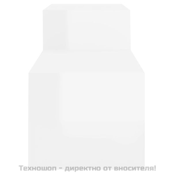 Шкаф за обувки, бял гланц, 150x35x45 см, инженерно дърво