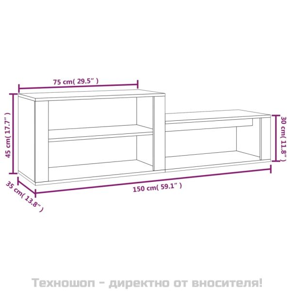 Шкаф за обувки, бял гланц, 150x35x45 см, инженерно дърво