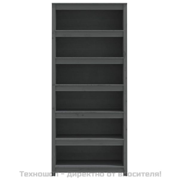 Библиотека, сива, 80x35x183 см, бор масив