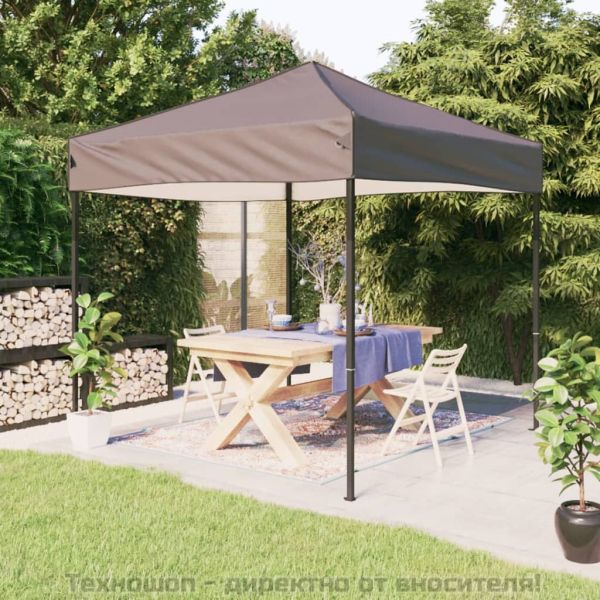 Сгъваема парти палатка, таупе, 3x3 м