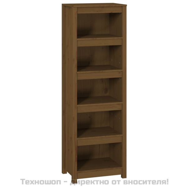 Библиотека, меденокафява, 50x35x154 см, бор масив