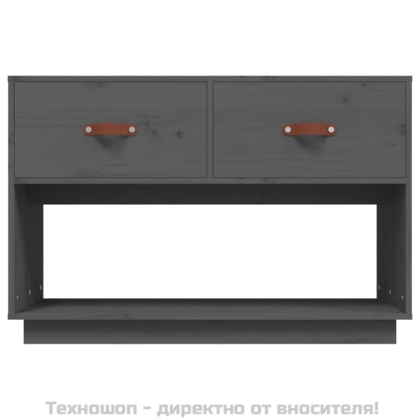 ТВ шкаф, сив, 90x40x60 см, бор масив