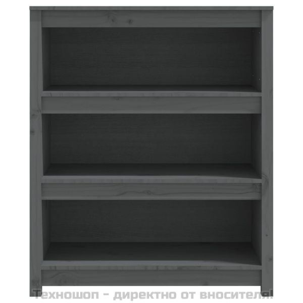 Библиотека, сива, 80x35x97 см, бор масив
