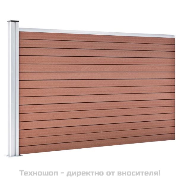 Градинска ограда, WPC, 175x105 см, кафява