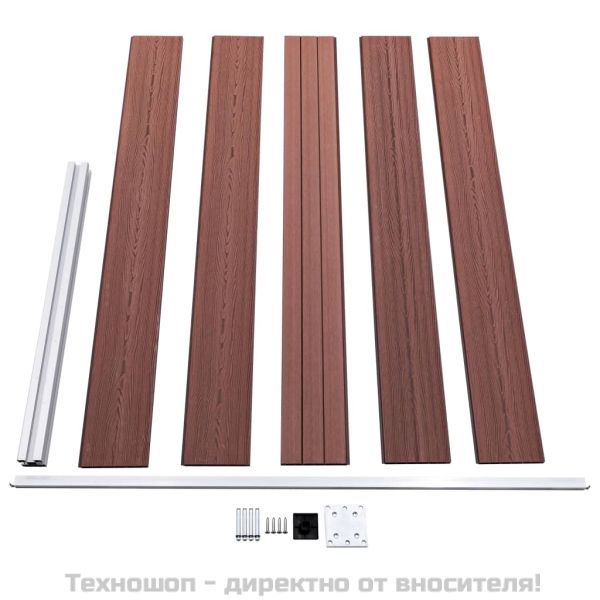 Градинска ограда, WPC, 175x105 см, кафява