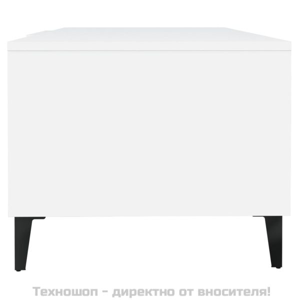 Маса за кафе, бяла, 102x50x40 см, инженерно дърво