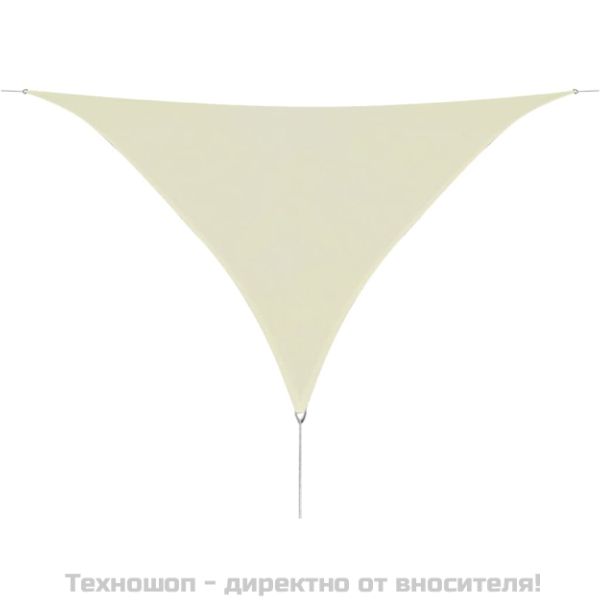 Слънцезащитно платно, HDPE, триъгълно, 3.6x3.6x3.6 м, кремаво