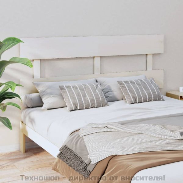 Горна табла за легло, бяла, 164x3x81 см, бор масив