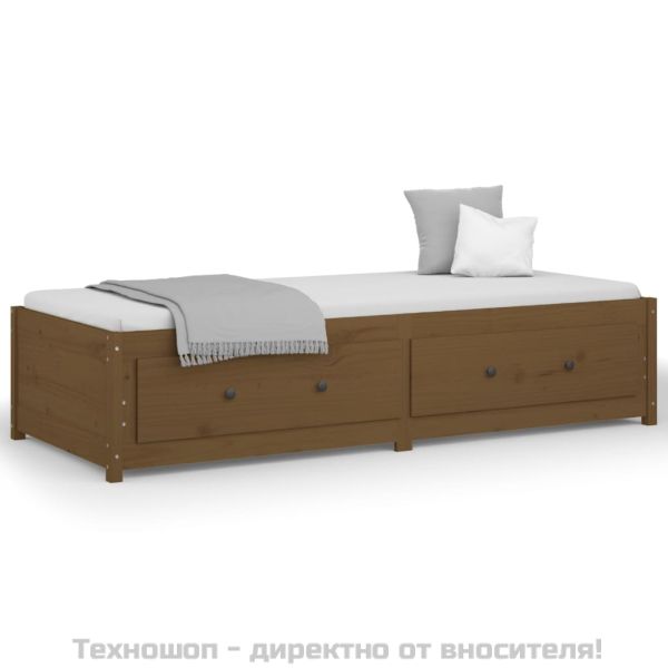 Дневно легло, меденокафяво, 80x200 см, борово дърво масив