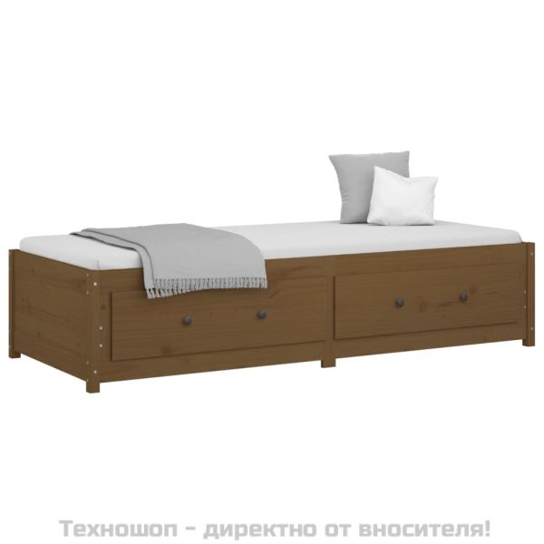 Дневно легло, меденокафяво, 80x200 см, борово дърво масив