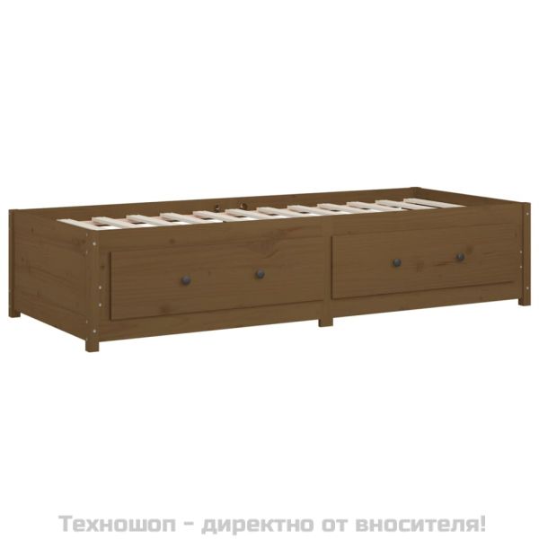 Дневно легло, меденокафяво, 80x200 см, борово дърво масив
