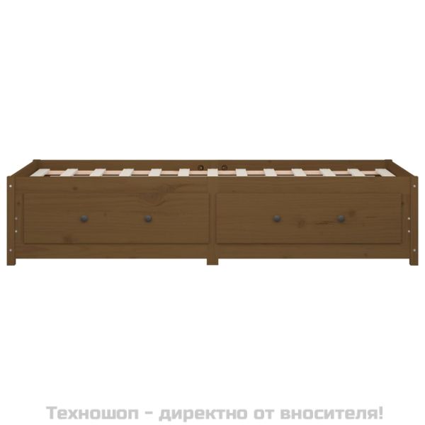 Дневно легло, меденокафяво, 80x200 см, борово дърво масив