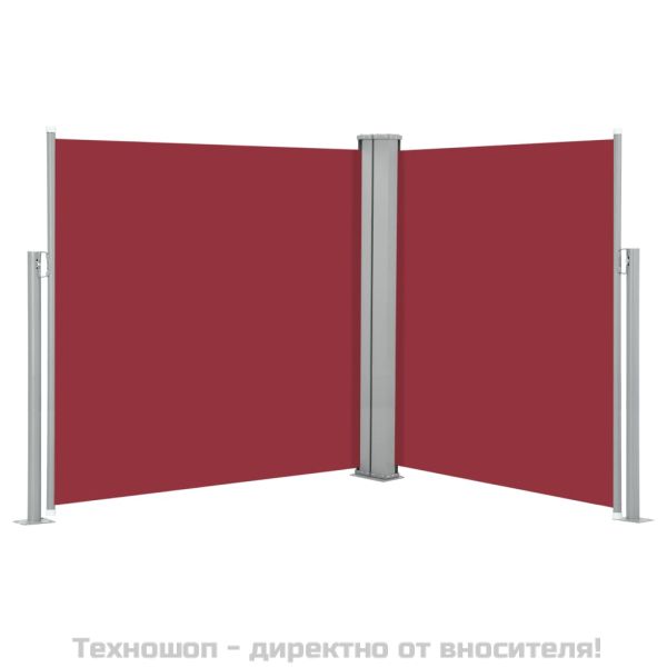 Прибираща се странична тента, червена, 160х600 см
