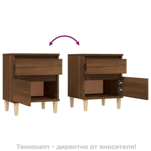 Нощно шкафче, кафяв дъб, 40x35x50 см