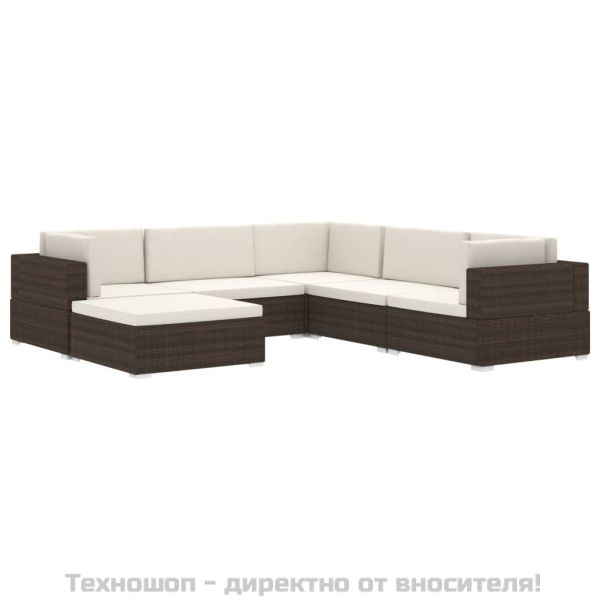 Модулна табуретка с възглавница, 1 бр, полиратан, сива