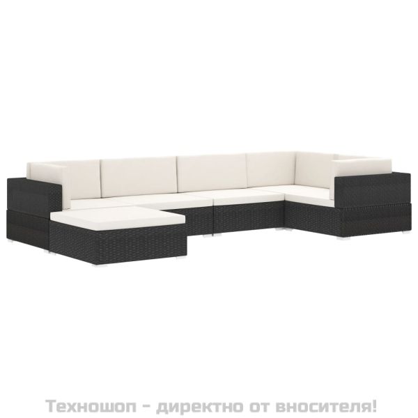 Модулна табуретка с възглавница, 1 бр, полиратан, сива