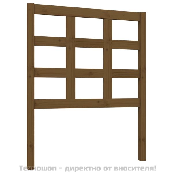 Горна табла за легло, меденокафява, 80,5x4x100 см, бор масив