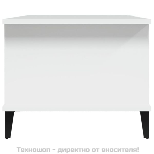 Кафе маса, бяла, 90x50x40 см, инженерно дърво