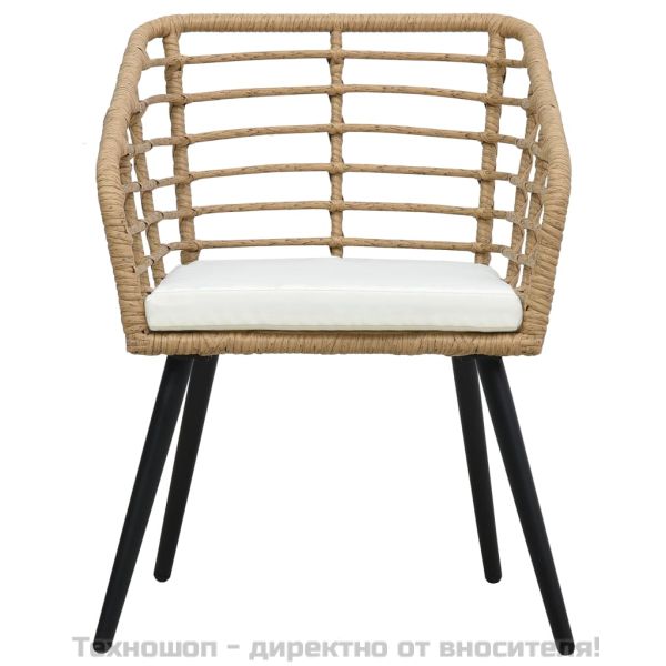 Бистро комплект, 3 части, полиратан, дъб