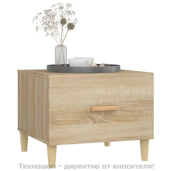 Кафе маси, 2 бр, дъб сонома, 50x50x40 см, инженерно дърво