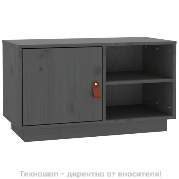 ТВ шкаф, сив, 70x34x40 см, бор масив