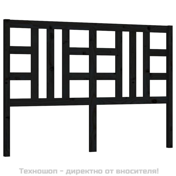 Горна табла за легло, черна, 166x4x100 см, бор масив