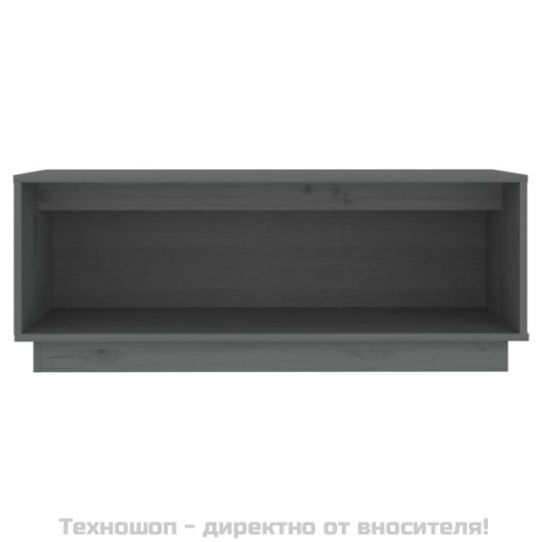 ТВ шкаф, сив, 90x35x35 см, бор масив