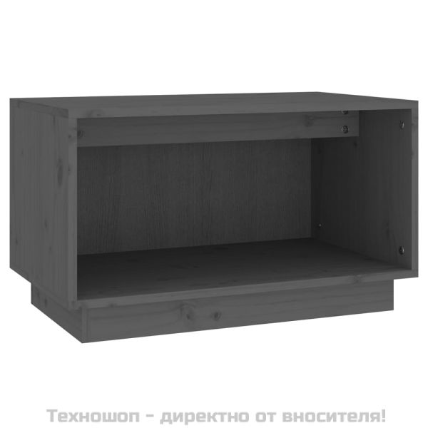 ТВ шкаф, сив, 60x35x35 см, бор масив
