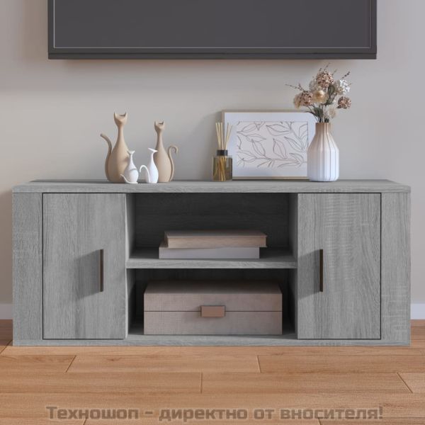 ТB шкаф, сив сонома, 100x35x40 см, инженерно дърво