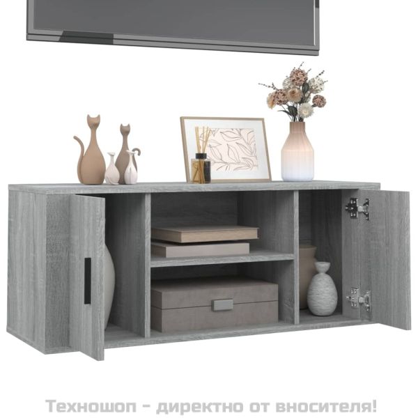 ТB шкаф, сив сонома, 100x35x40 см, инженерно дърво