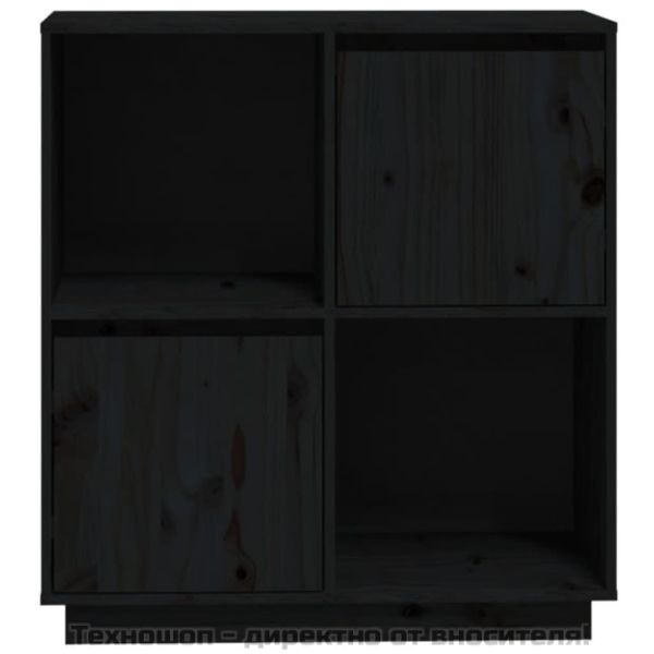 Сайдборд, черен, 74x35x80 см, бор масив