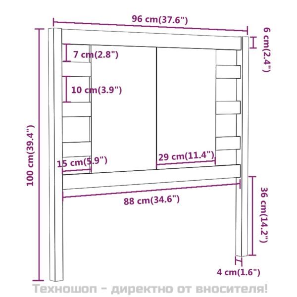 Табла за спалня, 96x4x100 см, бор масив
