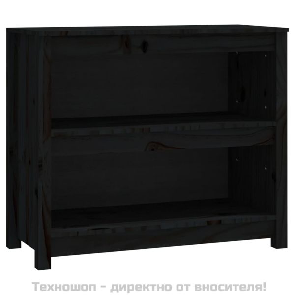 Библиотека, черна, 80x35x68 см, бор масив