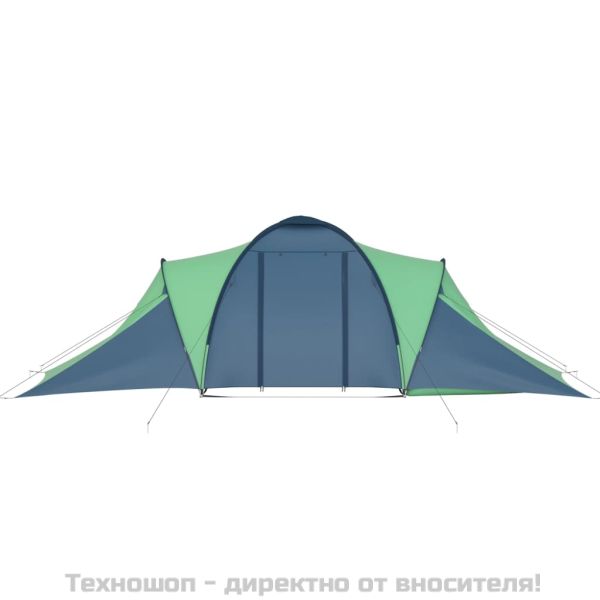 Къмпинг палатка за 6 души синьо и зелено