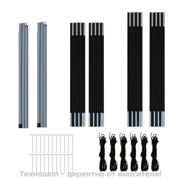 Къмпинг палатка за 6 души синьо и зелено