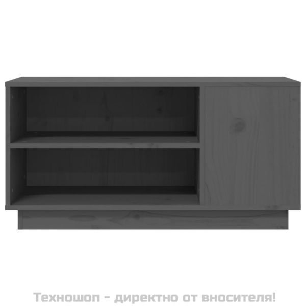 ТВ шкаф, сив, 80x35x40,5 см, бор масив