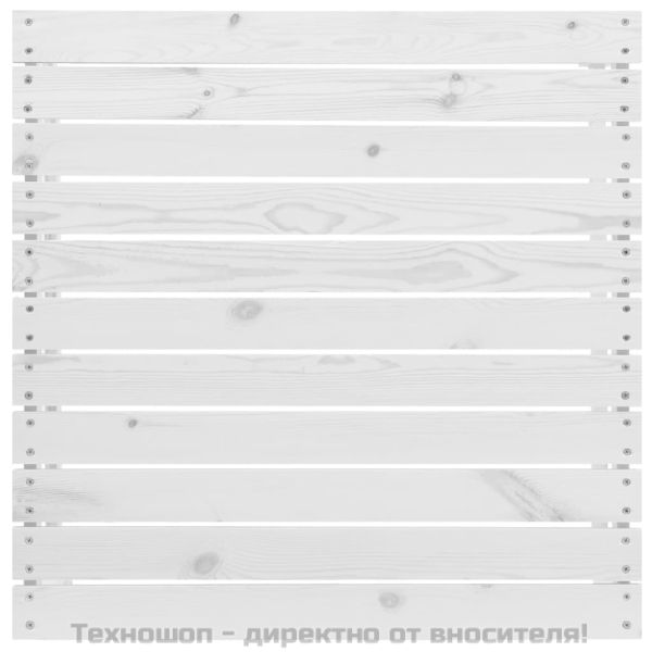 Градински лаундж комплект, 3 части, бор масив, бял