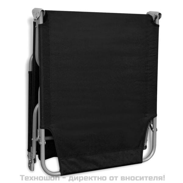 Сгъваем шезлонг, прахово боядисана стомана, черен