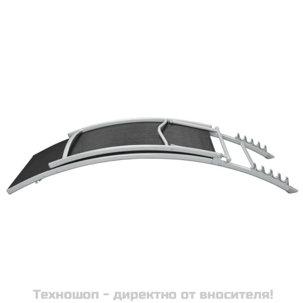 Шезлонг, стомана и textilene, черен