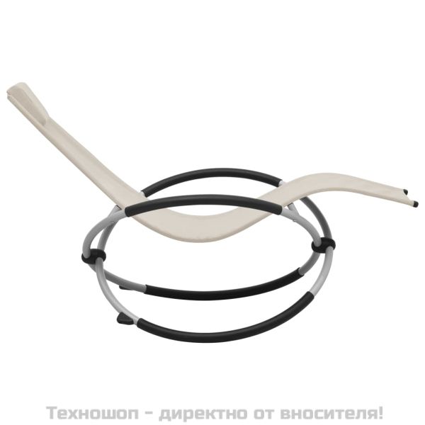 Шезлонг за деца, стомана, кремав