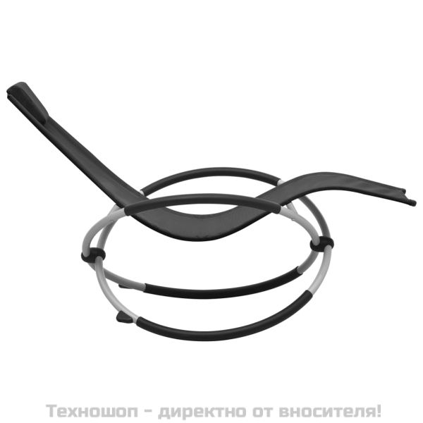 Шезлонг за деца, стомана, черен