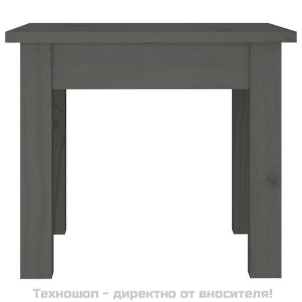 Кафе маса, сива, 35x35x30 см, борово дърво масив