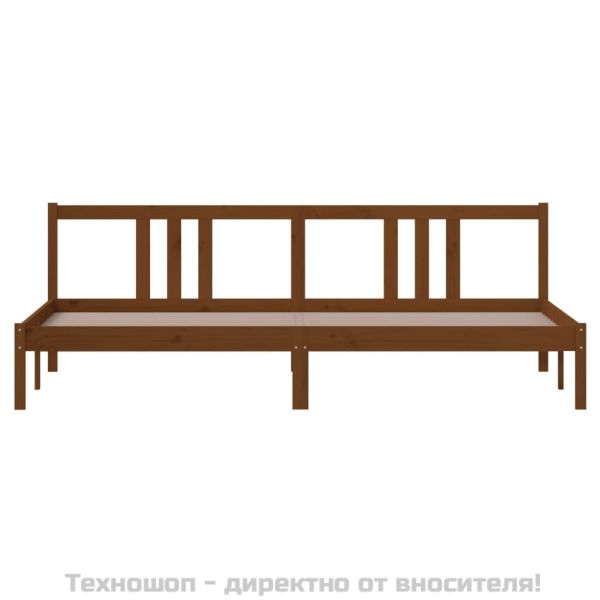 Рамка за легло, меденокафява, дърво масив, 200x200 см