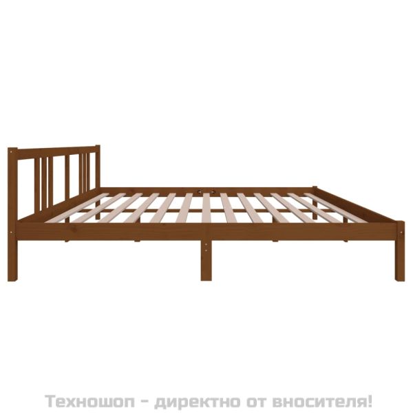 Рамка за легло, меденокафява, дърво масив, 200x200 см