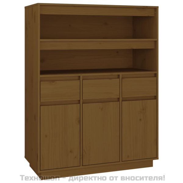 Висок шкаф, меденокафяв, 89x40x116,5 см, борово дърво масив