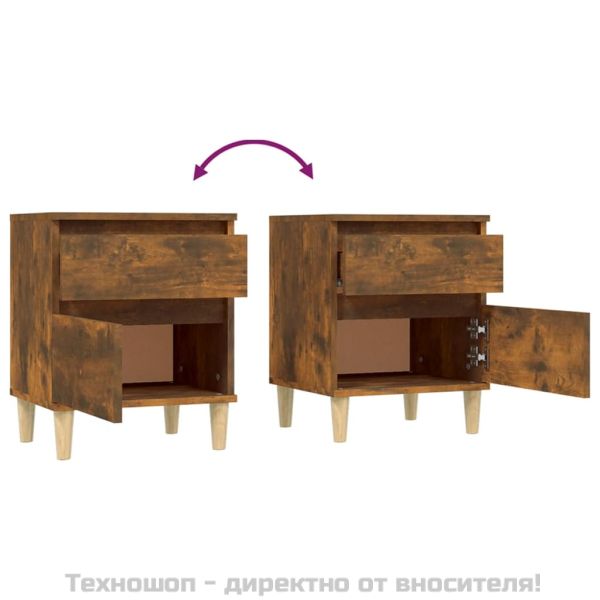 Нощни шкафчета 2 бр опушен дъб 40x35x50 см