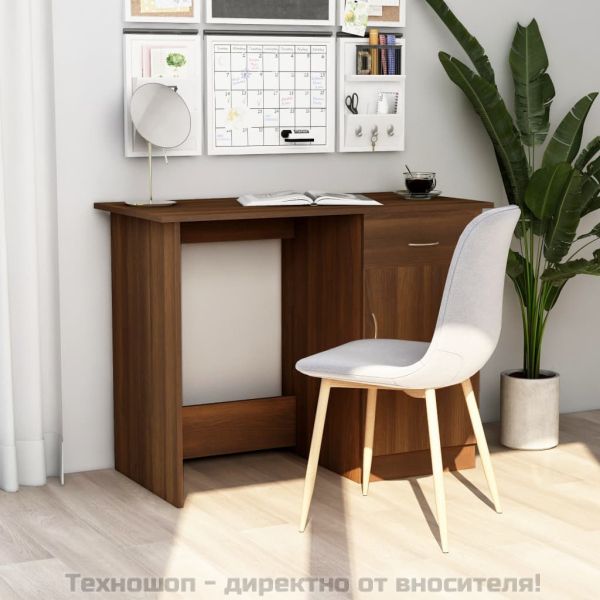 Бюро, кафяв дъб, 100x50x76 см, инженерно дърво