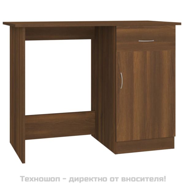 Бюро, кафяв дъб, 100x50x76 см, инженерно дърво