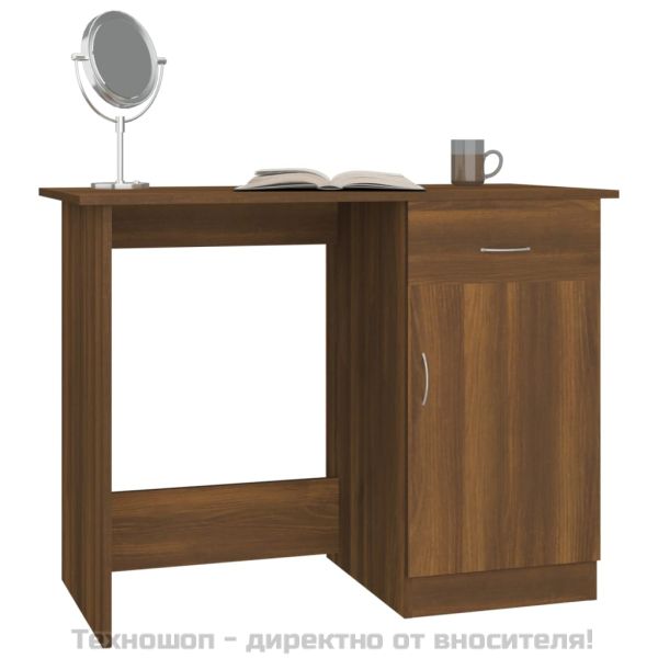 Бюро, кафяв дъб, 100x50x76 см, инженерно дърво