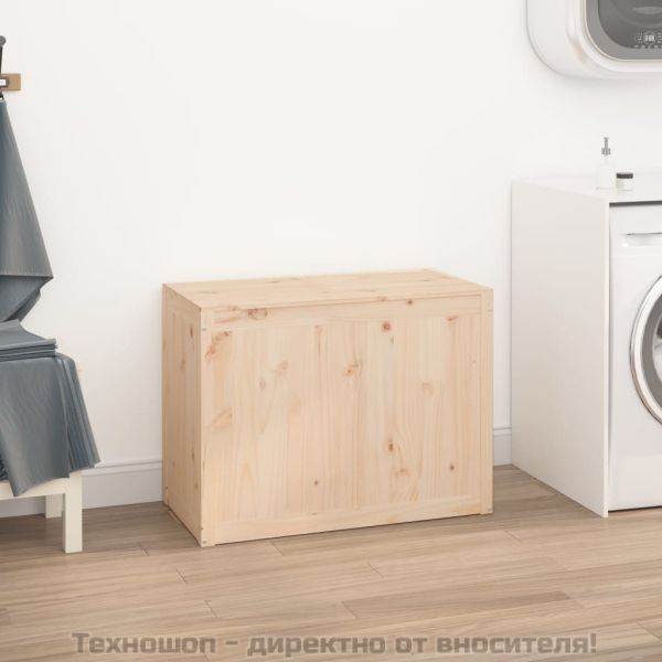 Кутия за пране, 88,5x44x66 см, борово дърво масив